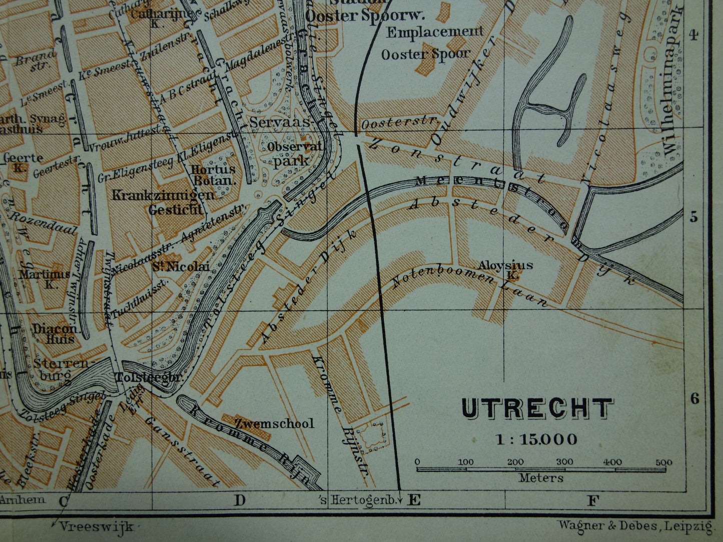 UTRECHT oude kaart van Utrecht uit 1910 kleine originele antieke plattegrond vintage landkaart