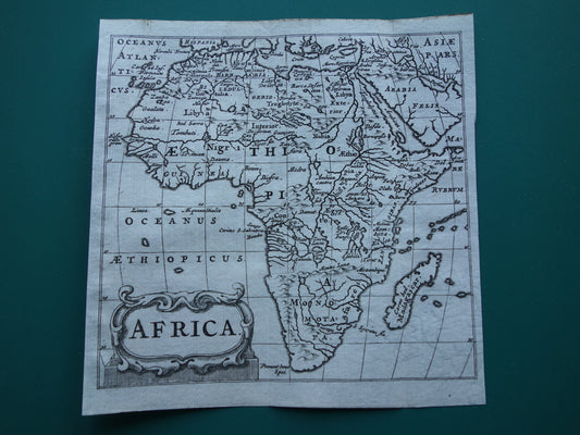 AFRIKA 360+ jaar oude kaart van continent Afrika 1661 originele antieke landkaart klein formaat