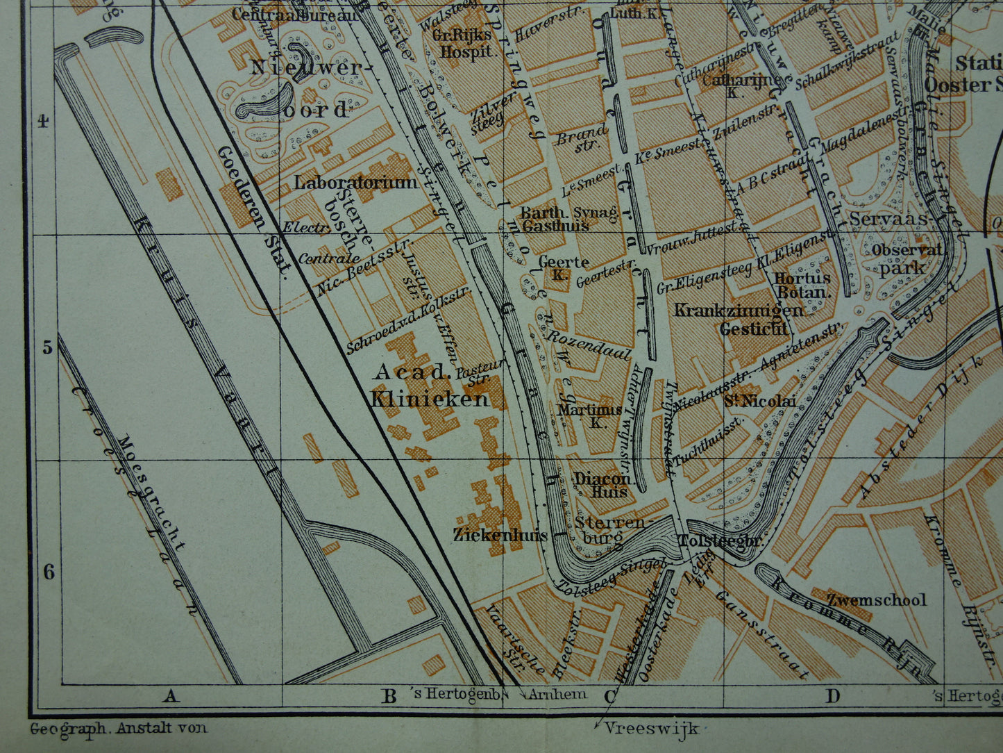 UTRECHT oude kaart van Utrecht uit 1910 kleine originele antieke plattegrond vintage landkaart