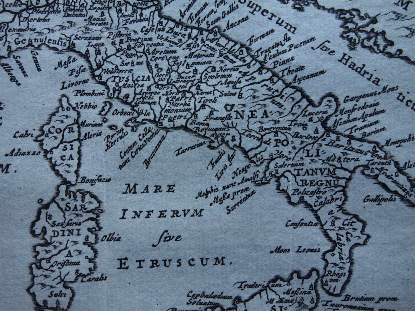 Oude kaart van Italië uit 1661 originele antieke Nederlandse landkaart klein formaat