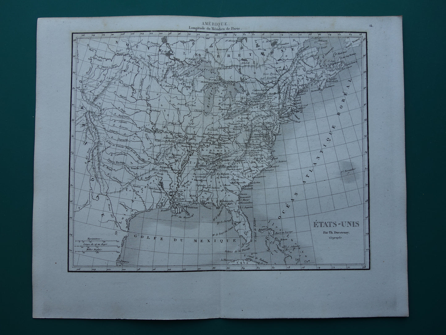 1854 Oude kaart Oostkust van de Verenigde Staten originele antieke landkaart Amerikaanse oostkust USA VS