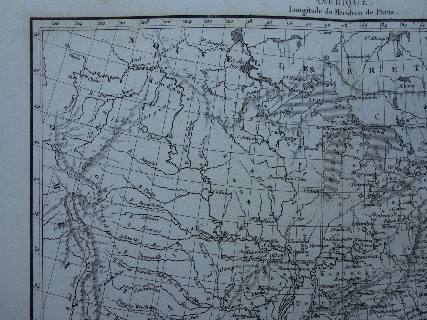 1854 Oude kaart Oostkust van de Verenigde Staten originele antieke landkaart Amerikaanse oostkust USA VS