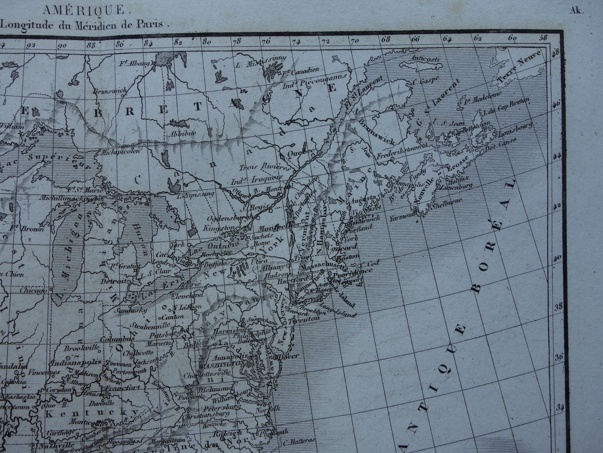 Oostkust van de VS in 1854