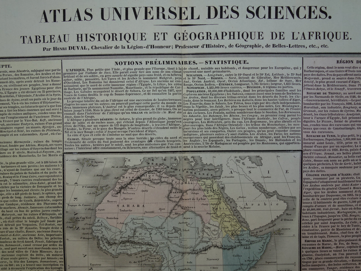 31 Tableau historique et geographique de l'afrique Henri Duval