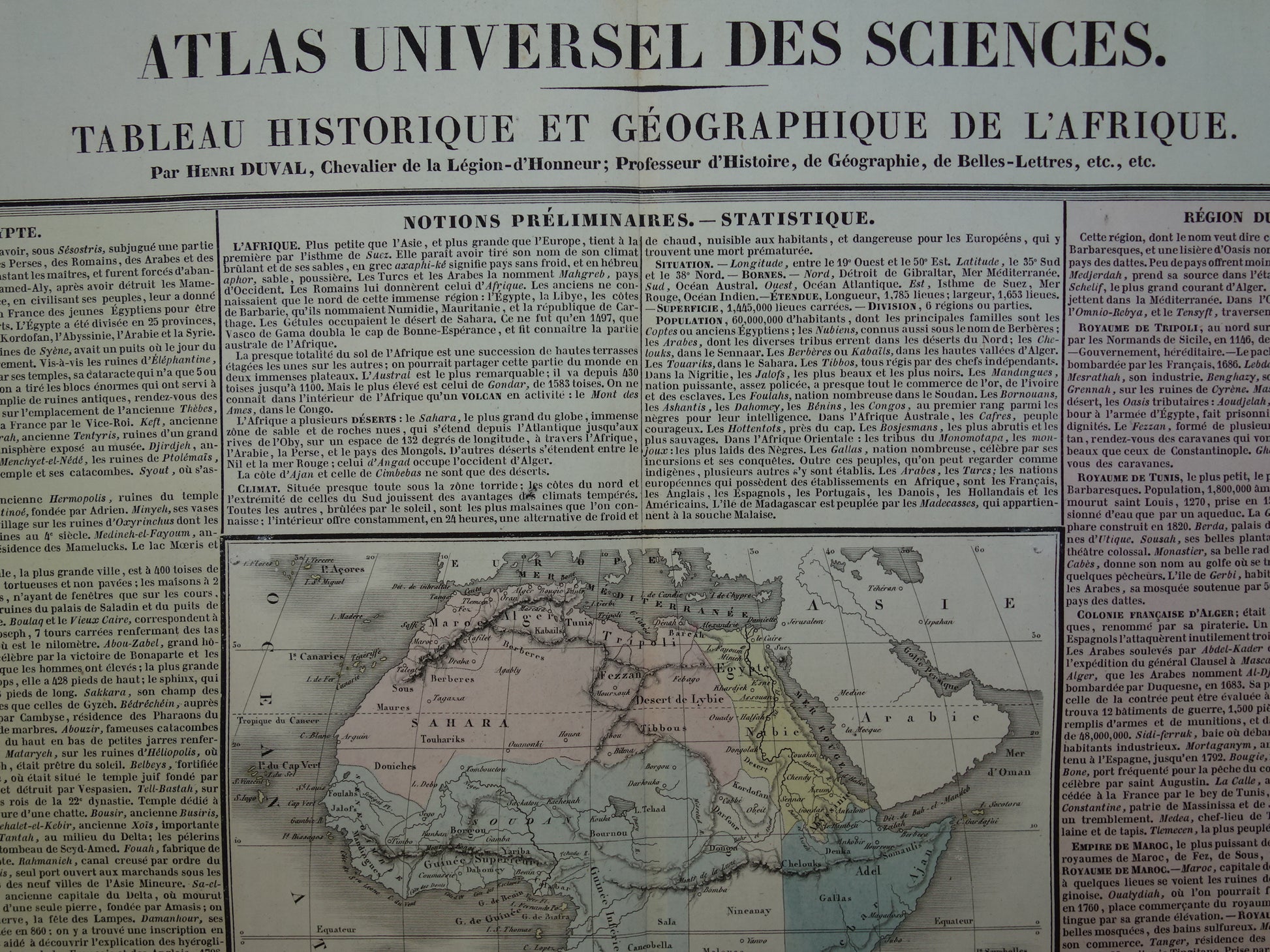 31 Tableau historique et geographique de l'afrique Henri Duval