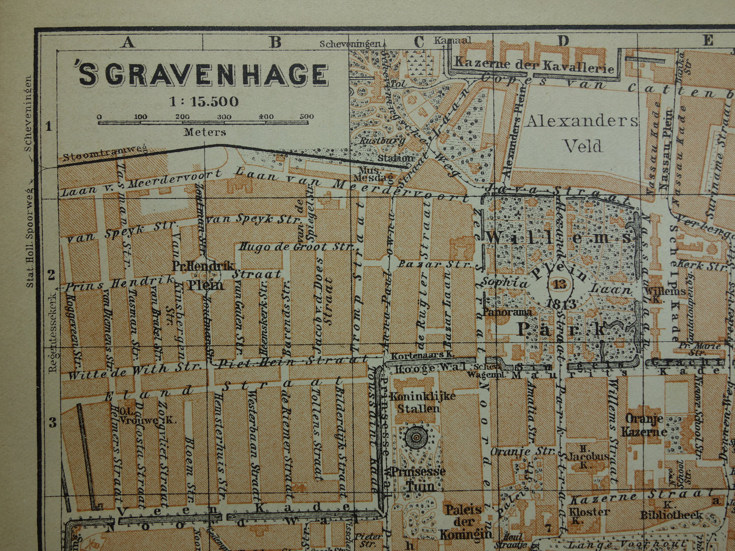 DEN HAAG oude kaart van 's Gravenhage uit 1904 kleine originele antieke plattegrond vintage landkaart