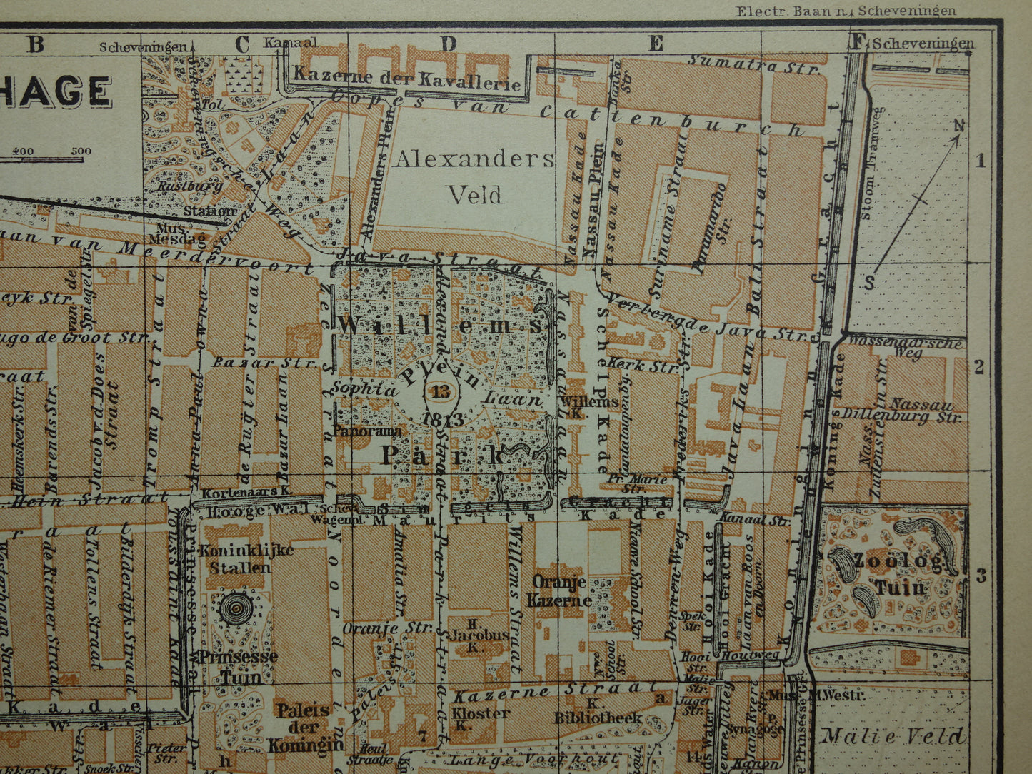 DEN HAAG oude kaart van 's Gravenhage uit 1904 kleine originele antieke plattegrond vintage landkaart