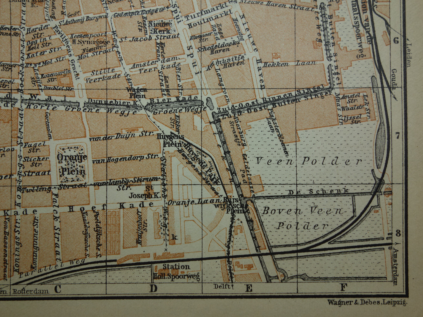 DEN HAAG oude kaart van 's Gravenhage uit 1904 kleine originele antieke plattegrond vintage landkaart