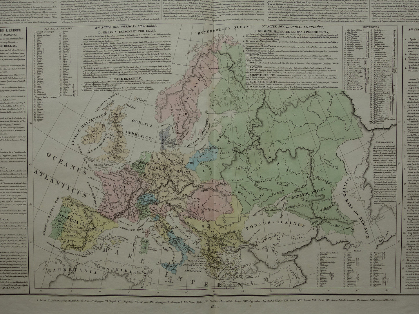EUROPA oude kaart van Europa in de klassieke oudheid uit 1831 Antieke Landkaart