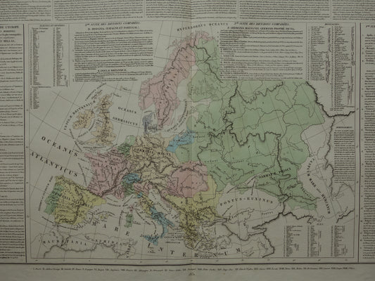 EUROPA oude kaart van Europa in de klassieke oudheid uit 1831 Antieke Landkaart
