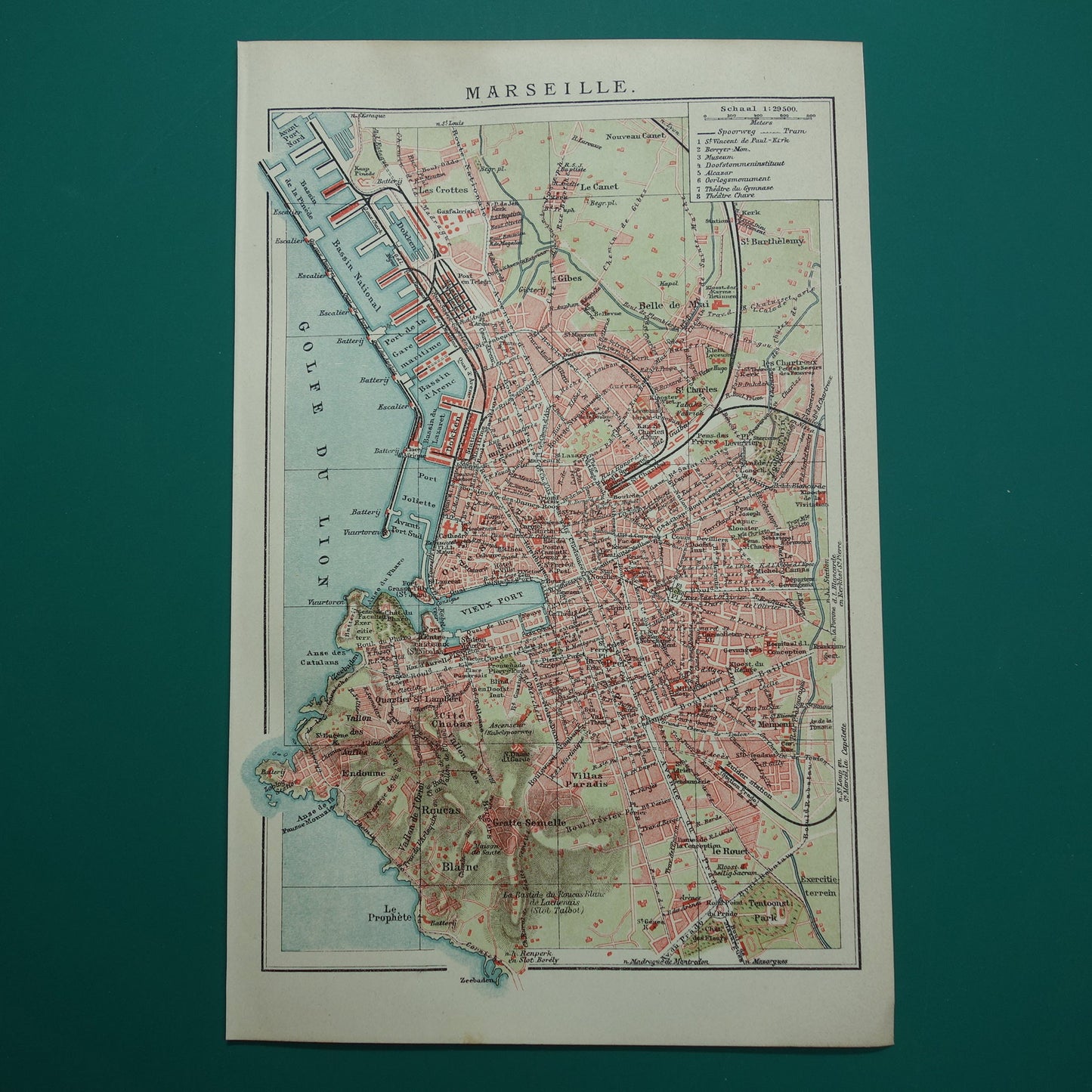 MADRID oude kaart van Madrid Spanje uit 1920 originele antieke plattegrond vintage landkaart