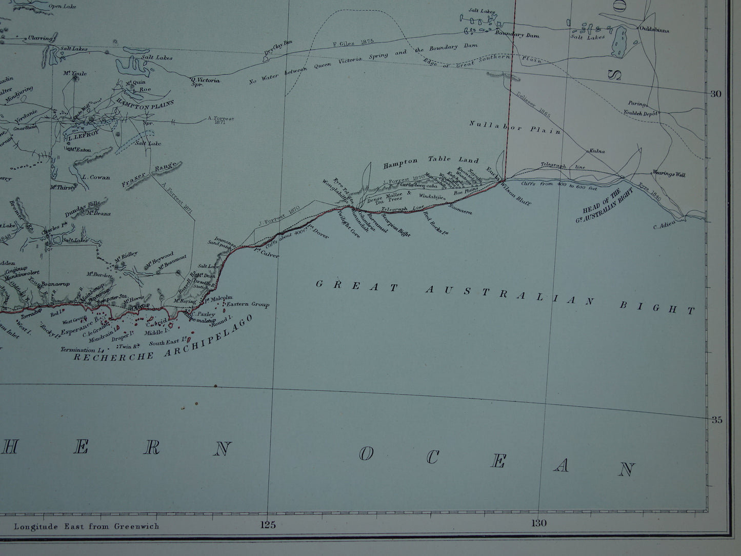West Australië oude kaart 1890 originele antieke Engelse landkaart Western Australia WA staat Perth poster