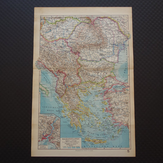 BALKAN oude landkaart van de Balkan uit 1931 originele vintage kaart Roemenië Hongarije Tsjechië Slowakije Bosnië