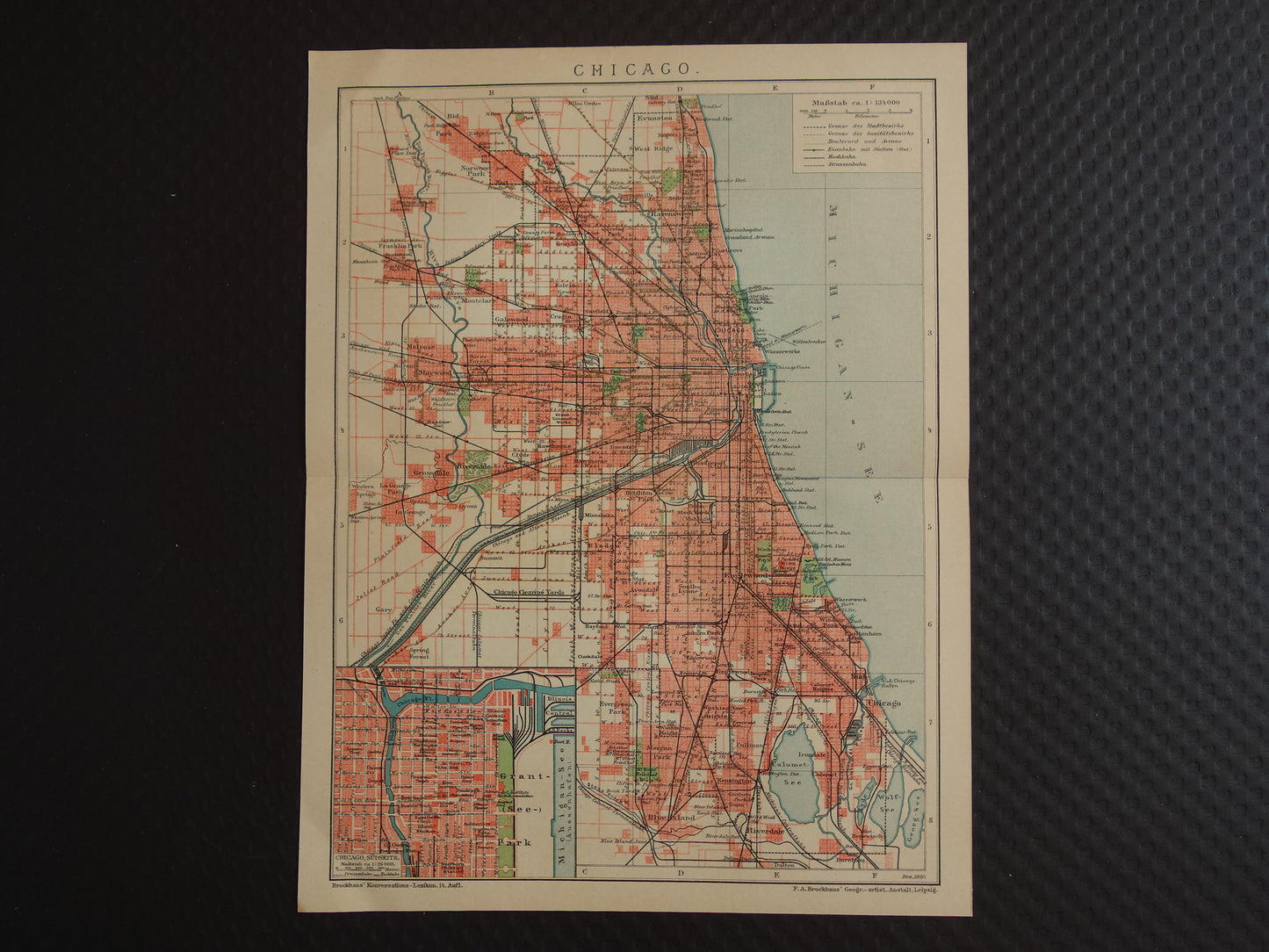 CHICAGO antieke plattegrond oude kaart van Chicago uit 1911 - originele vintage historische kaarten met jaartal