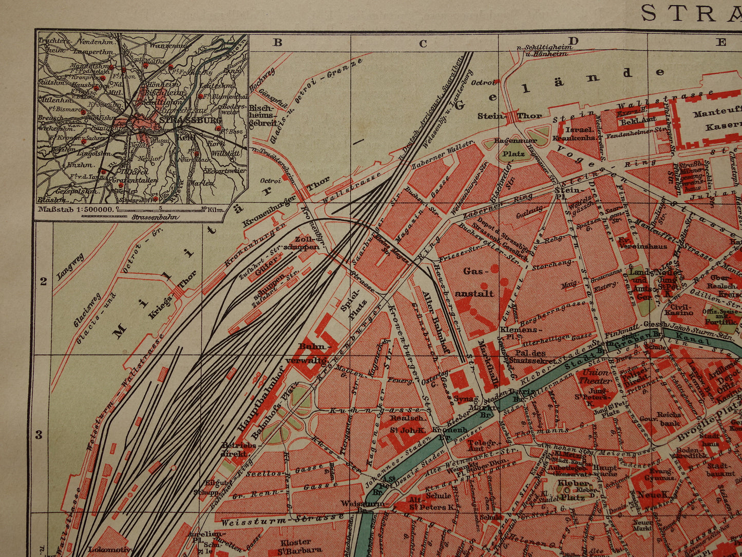 STRAATSBURG antieke plattegrond oude kaart van Straatsburg uit 1911 - originele vintage historische kaarten met jaartal