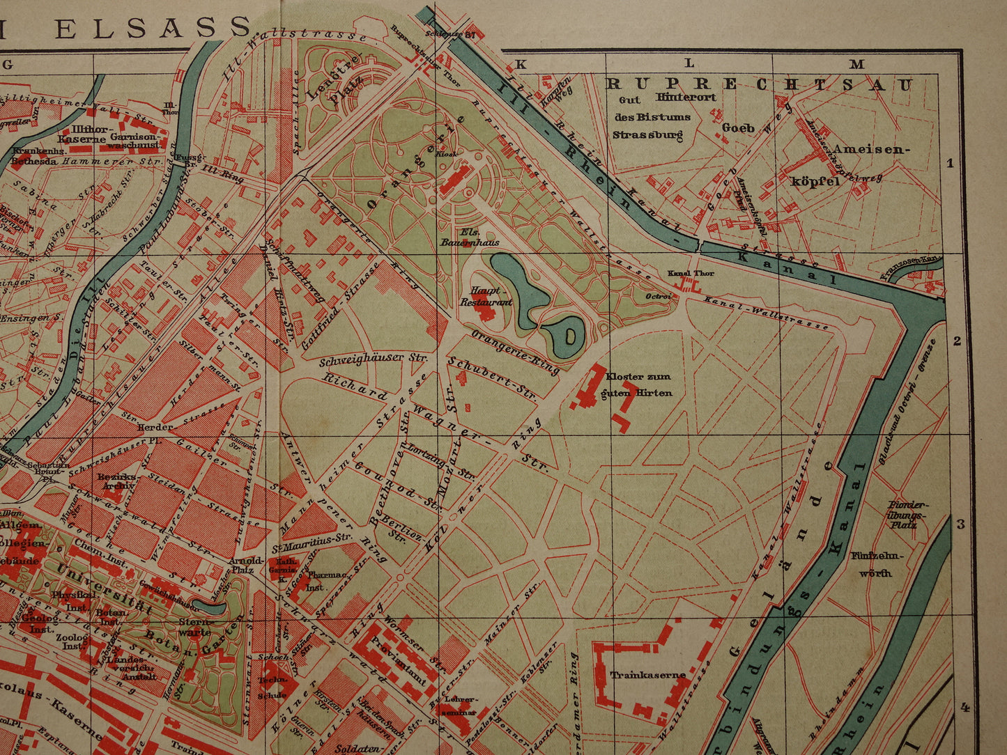 STRAATSBURG antieke plattegrond oude kaart van Straatsburg uit 1911 - originele vintage historische kaarten met jaartal