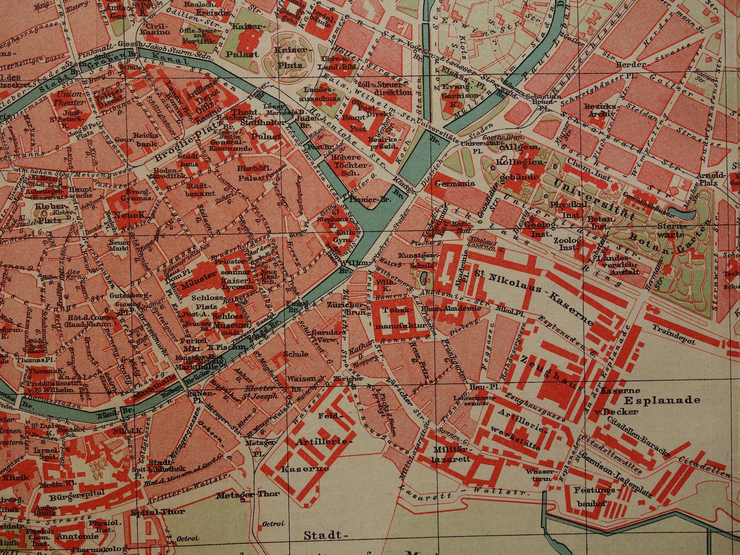 STRAATSBURG antieke plattegrond oude kaart van Straatsburg uit 1911 - originele vintage historische kaarten met jaartal
