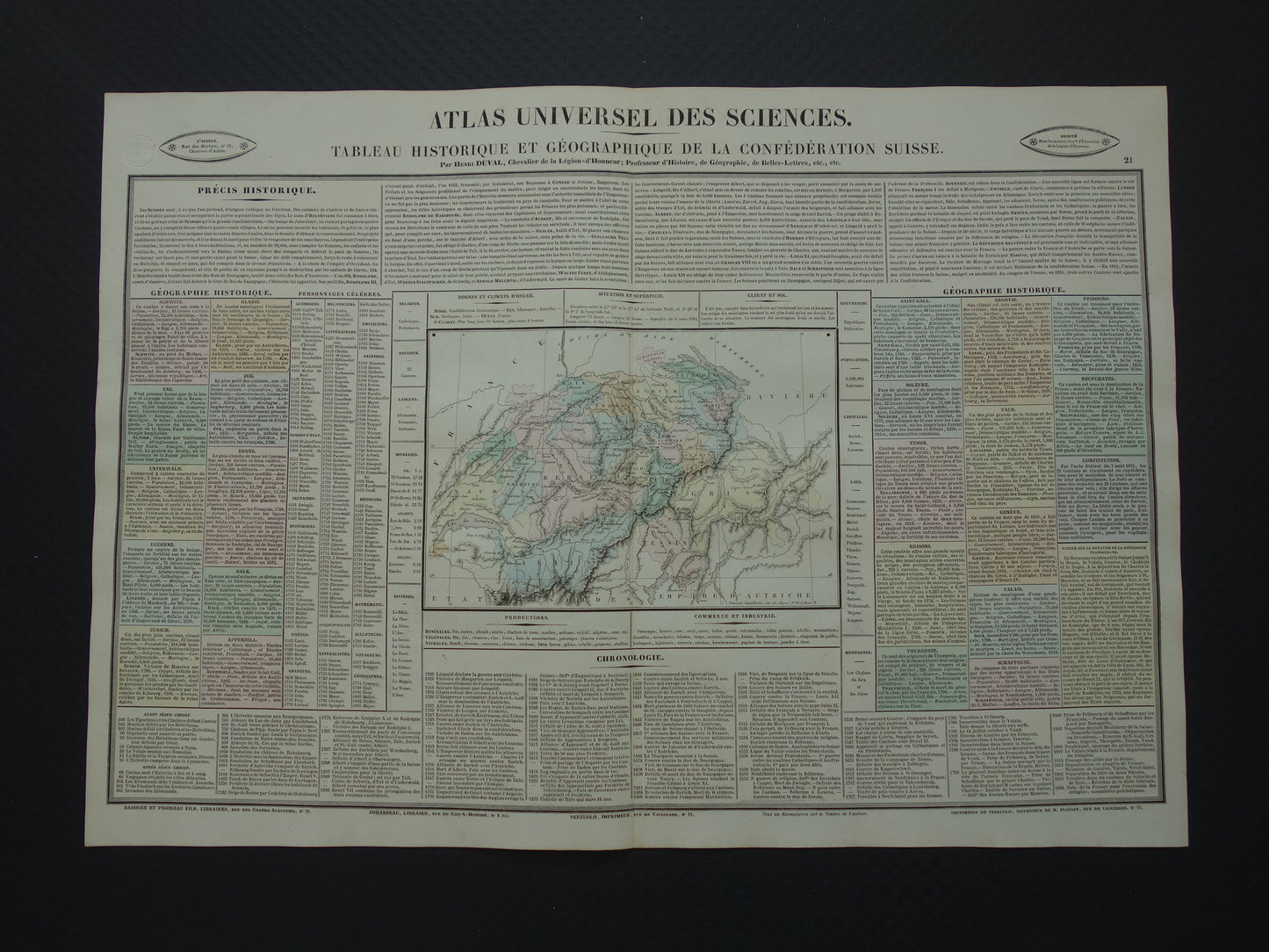 21 Tableau historique et geographique de la confederation suisse
