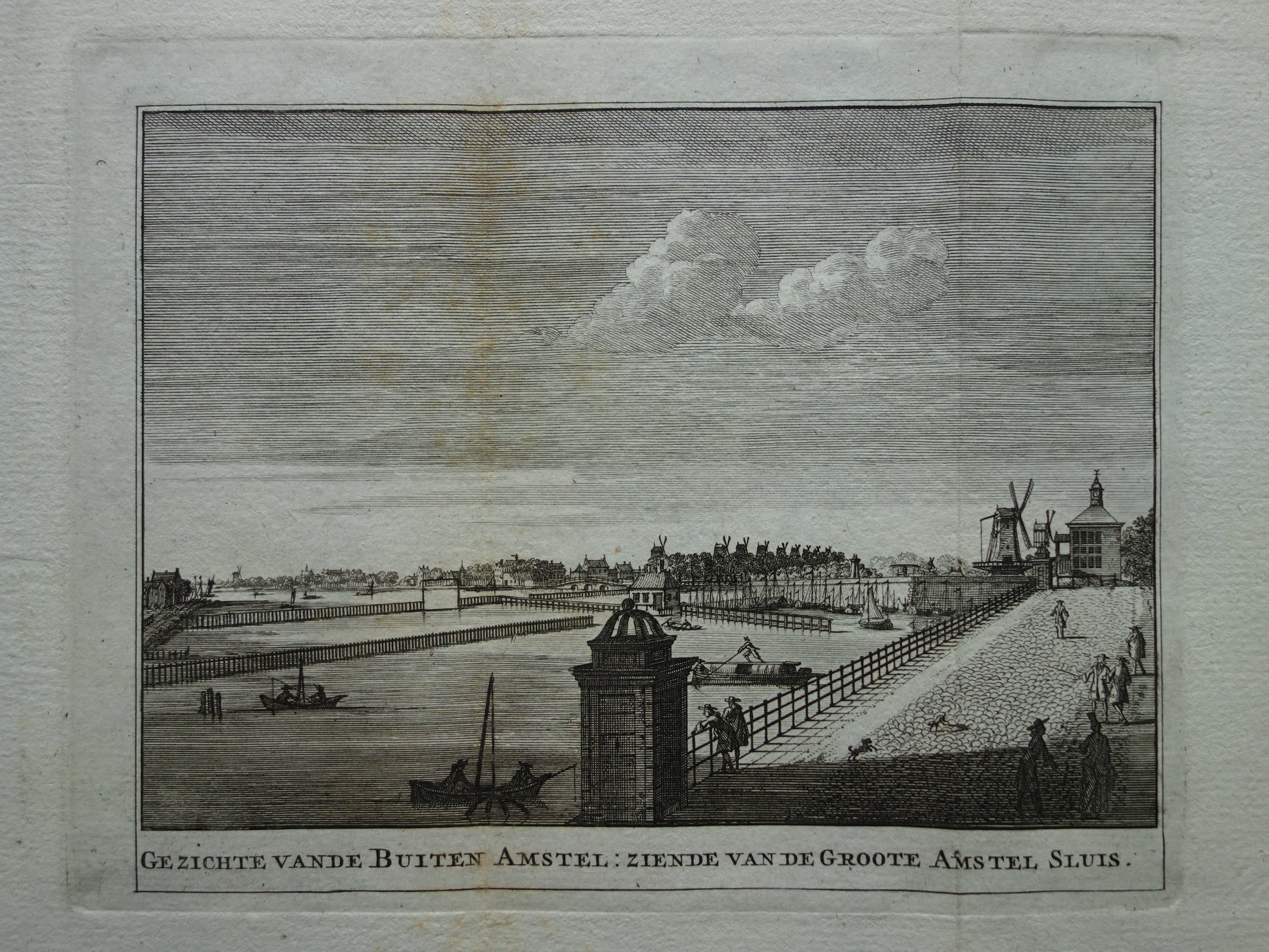 Gezichte vande Buiten Amstel: ziende van de Groote Amstel Sluis.
