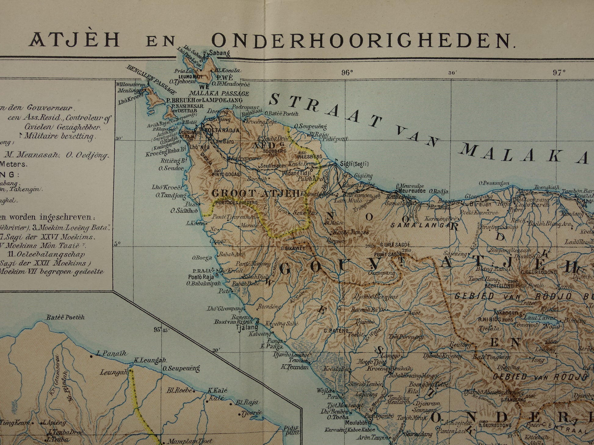 Oude landkaarten van Indonesie Sumatra Atjeh Aceh kopen