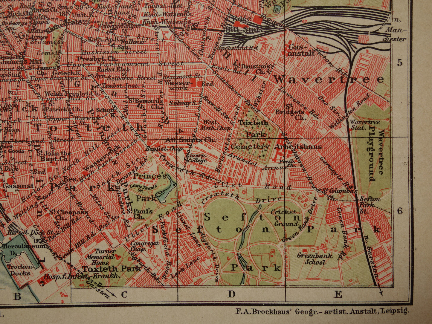 LIVERPOOL antieke plattegrond oude kaart van Liverpool uit 1911 - originele vintage historische kaarten met jaartal