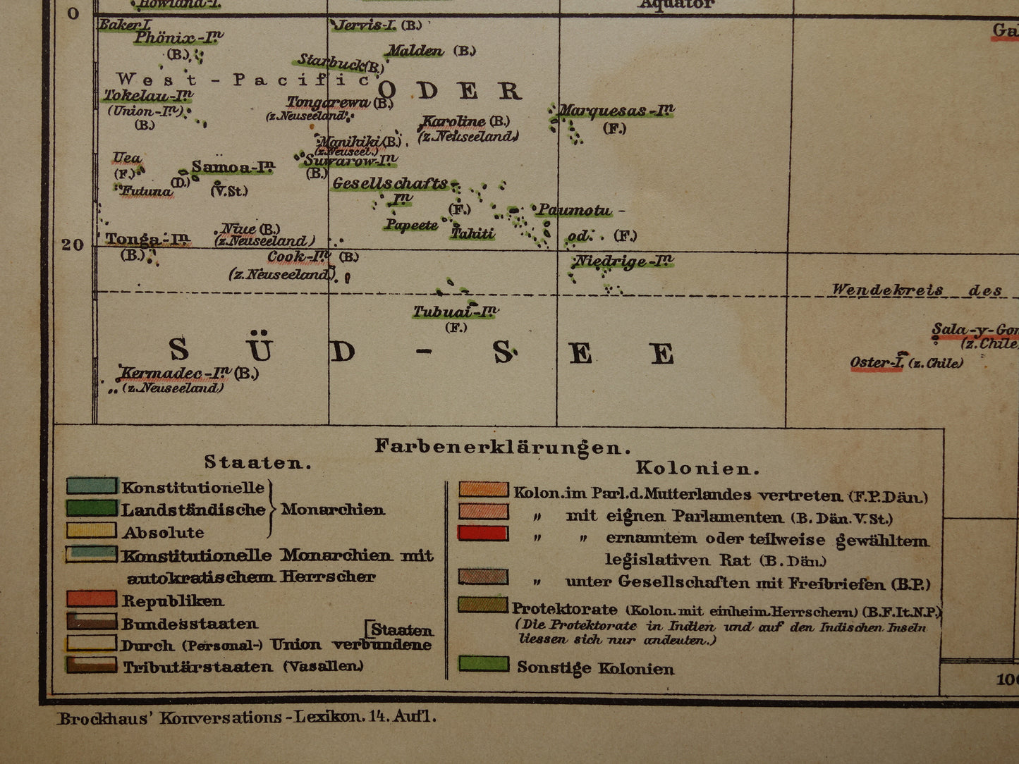 Oude wereldkaart van Staatsvormen en Koloniale bezittingen 1911 originele antieke gedateerde kaart