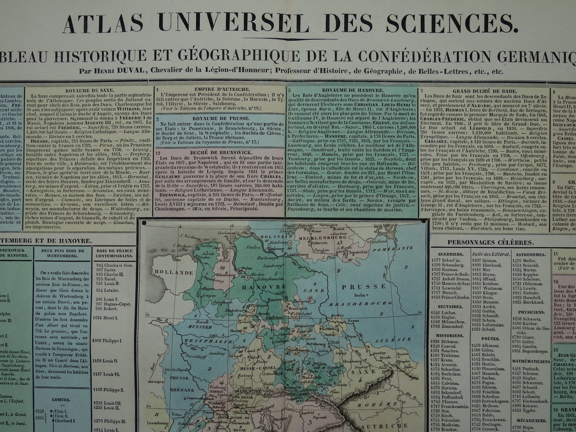 18 Tableau historique et geographique du confederation Germanique