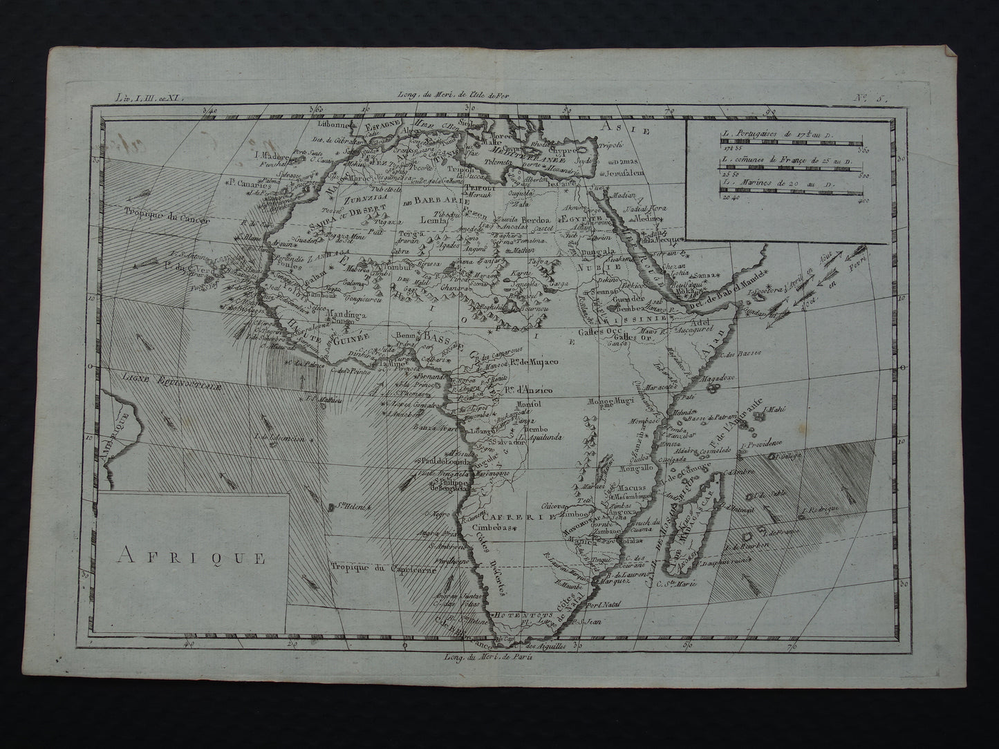 1780 Oude kaart van Afrika Originele Antieke landkaart - Raynal Bonne Afrique