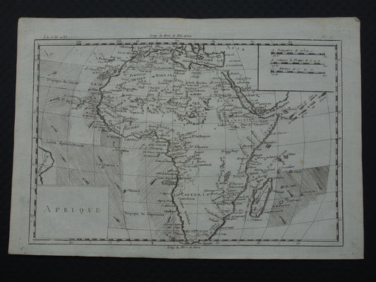1780 Oude kaart van Afrika Originele Antieke landkaart - Raynal Bonne Afrique
