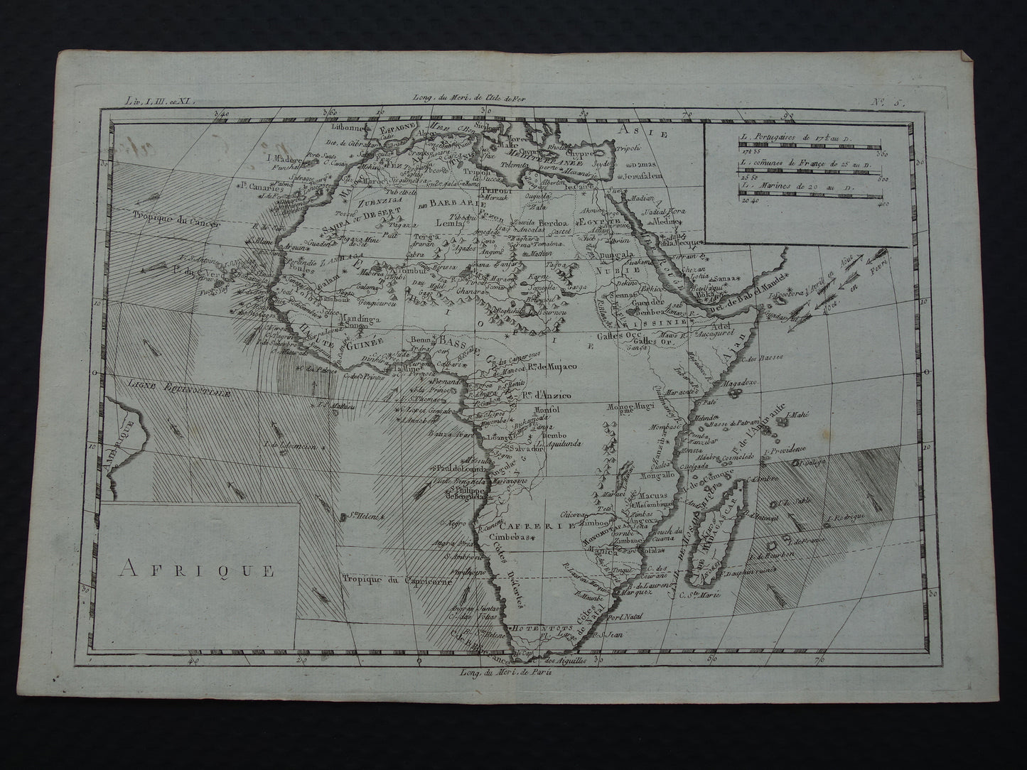 1780 Oude kaart van Afrika Originele Antieke landkaart - Raynal Bonne Afrique