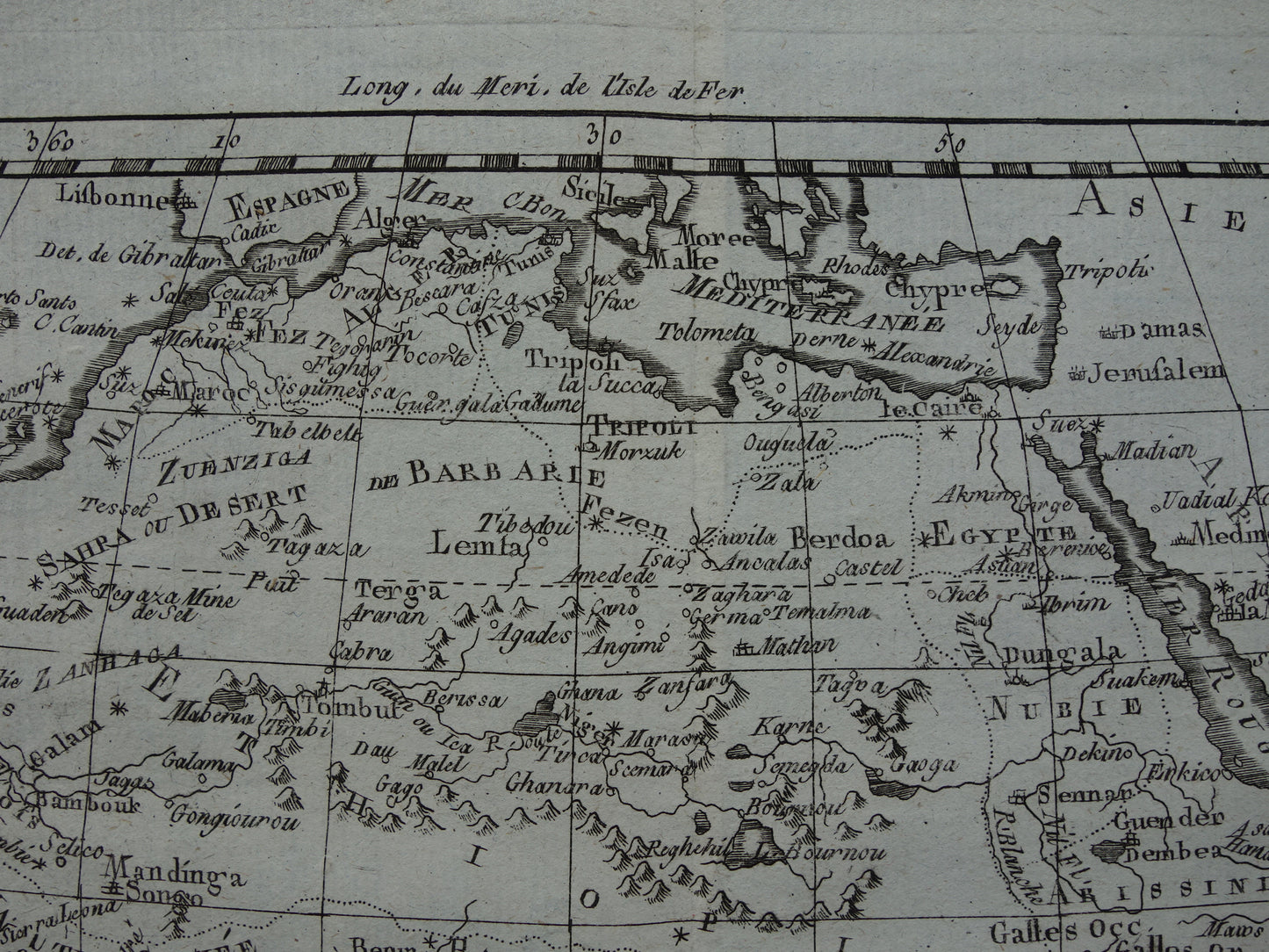 1780 Oude kaart van Afrika Originele Antieke landkaart - Raynal Bonne Afrique