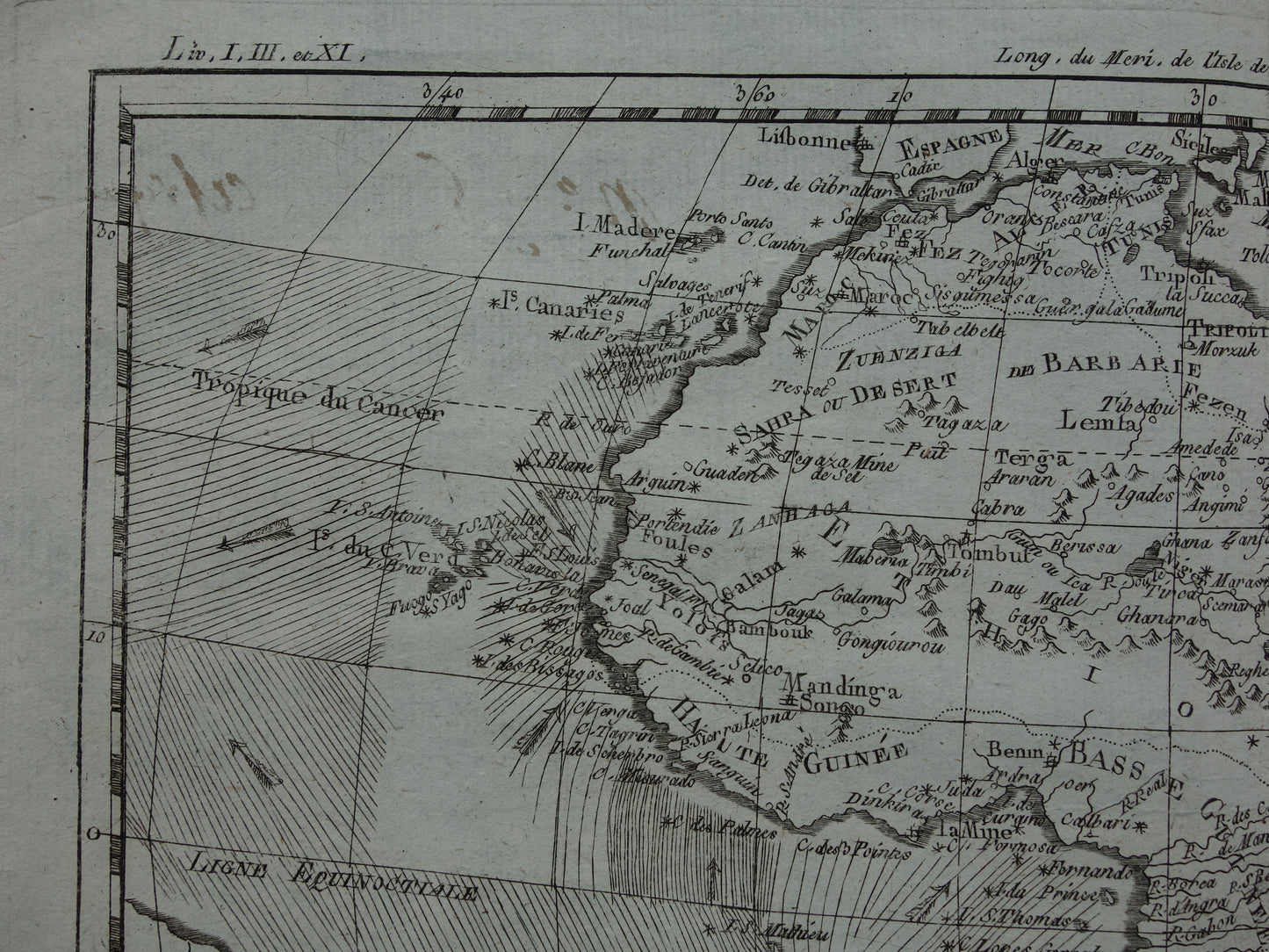 1780 Oude kaart van Afrika Originele Antieke landkaart - Raynal Bonne Afrique