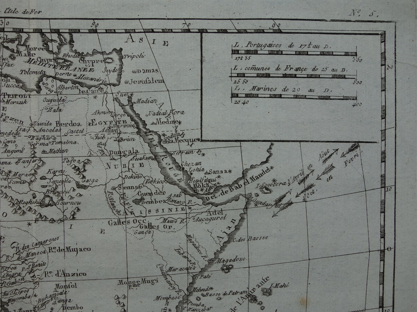1780 Oude kaart van Afrika Originele Antieke landkaart - Raynal Bonne Afrique