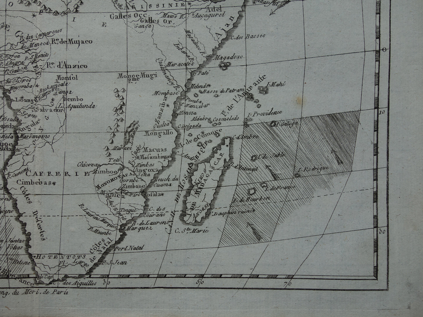 1780 Oude kaart van Afrika Originele Antieke landkaart - Raynal Bonne Afrique