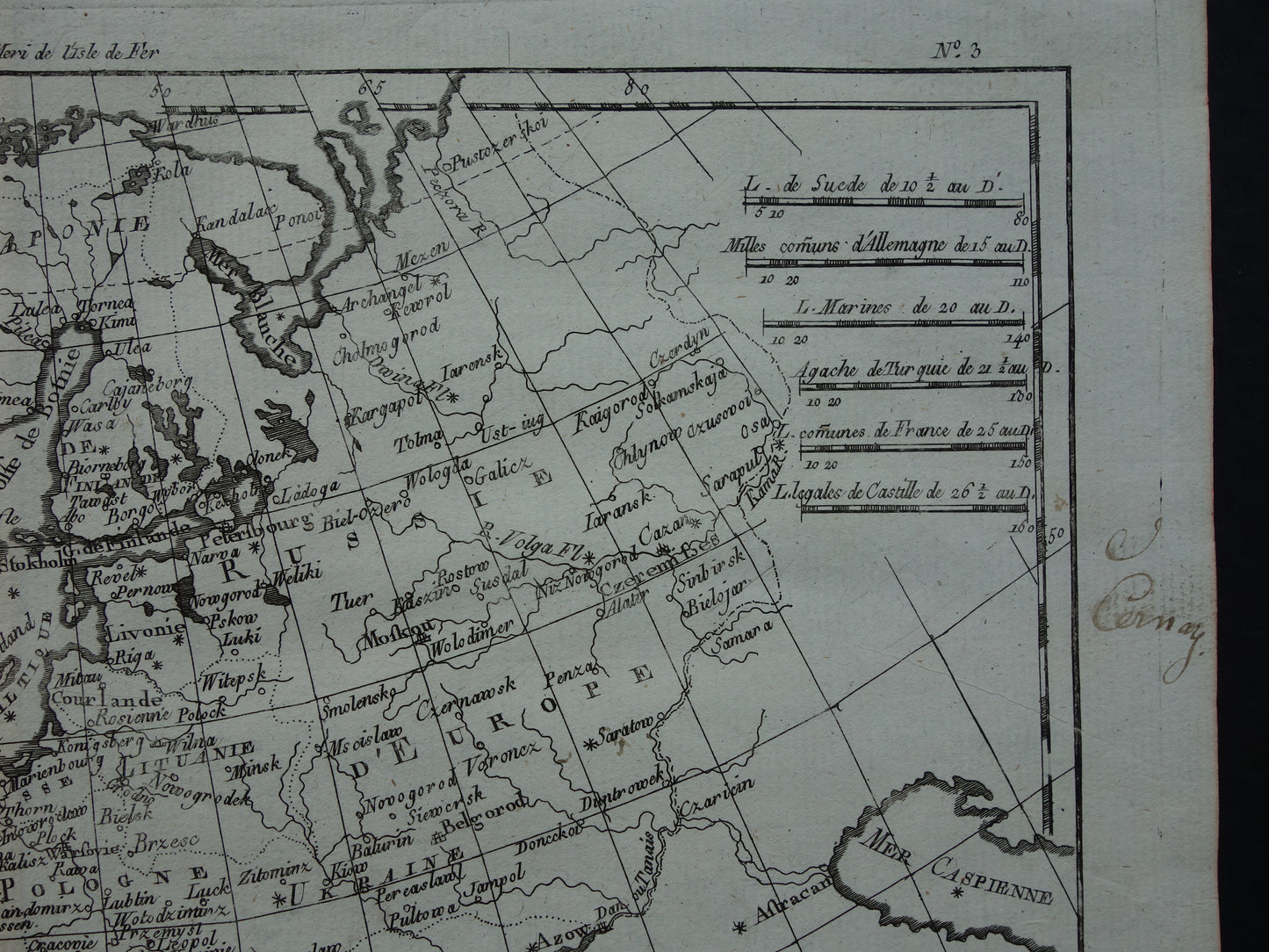 1780 Oude kaart van Europa Originele Antieke landkaart - Raynal Bonne Europe