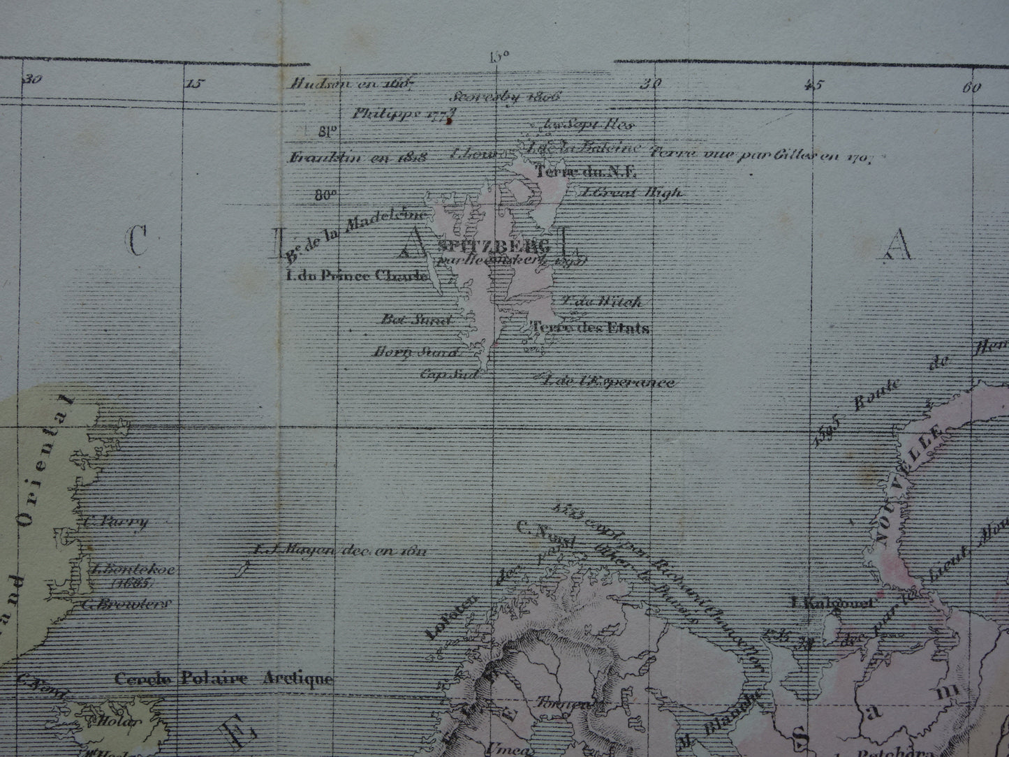 WERELDKAART oude kaart van de wereld met routes ontdekkingsreizigers 1858 originele antieke kaart over ontdekkingsreizen