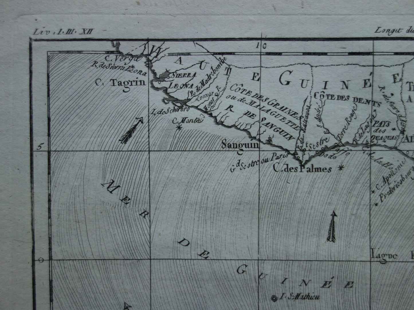 1780 Oude kaart van West-Afrika Originele Antieke landkaart Golf van Guinea Gabon Kameroen - Raynal Bonne