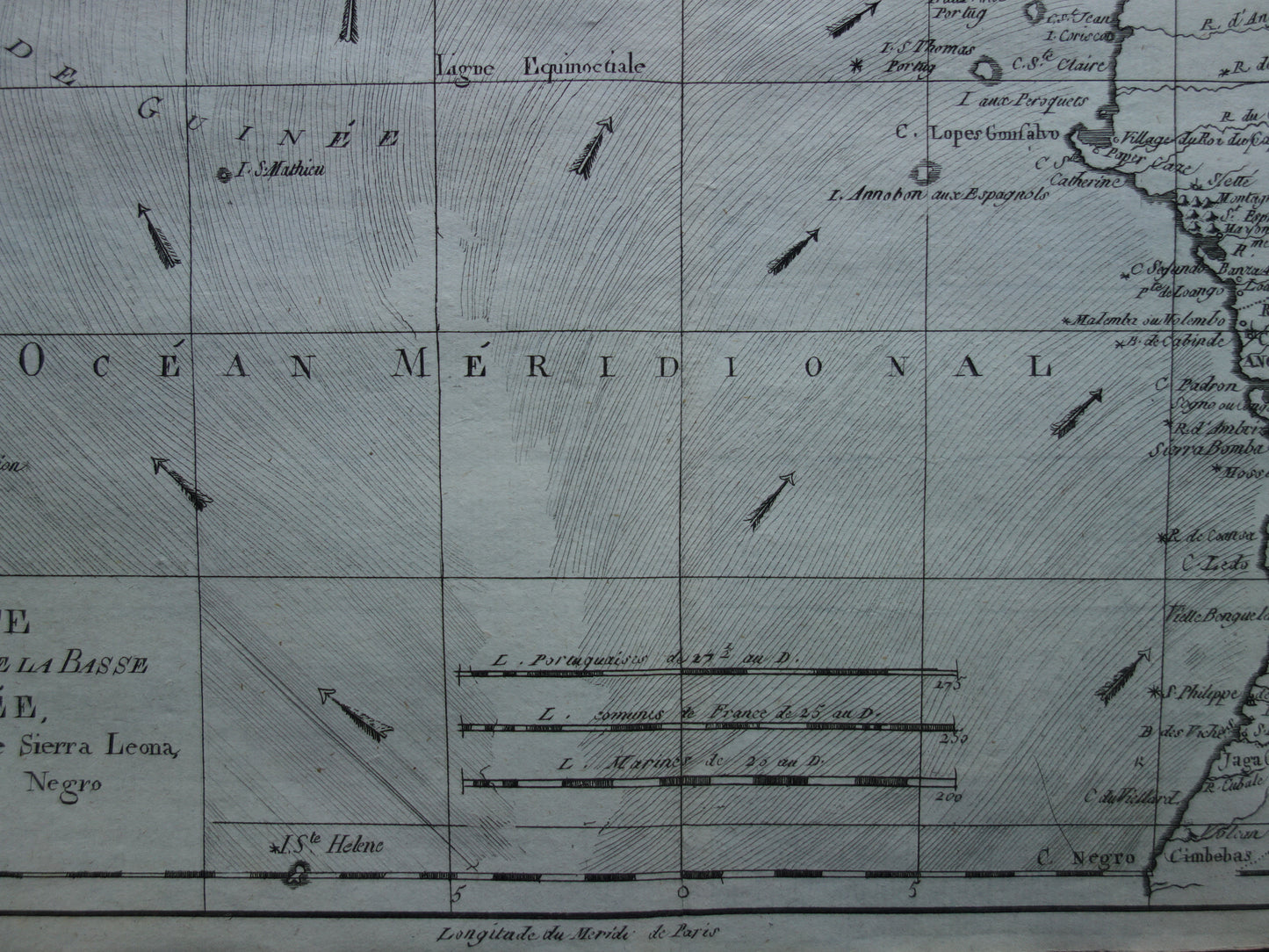 1780 Oude kaart van West-Afrika Originele Antieke landkaart Golf van Guinea Gabon Kameroen - Raynal Bonne