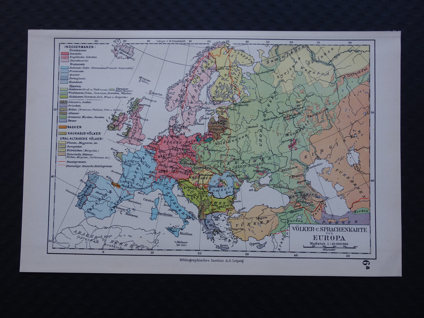 talen van Europa vintage landkaart