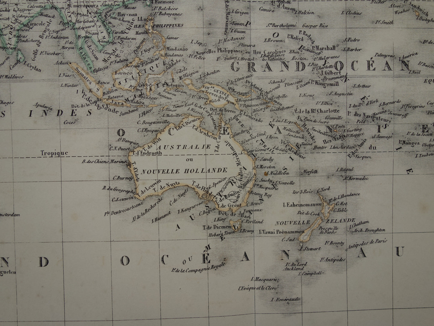 Grote oude Wereldkaart 1851 originele antieke landkaart van de wereld - historische kaarten met jaartal