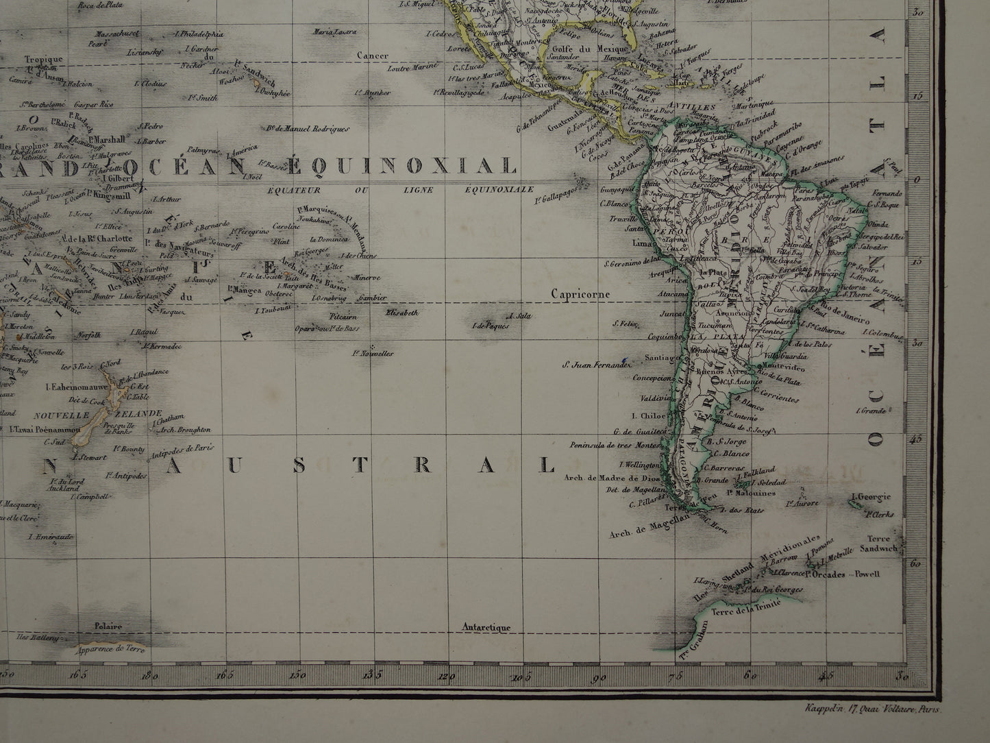 Grote oude Wereldkaart 1851 originele antieke landkaart van de wereld - historische kaarten met jaartal