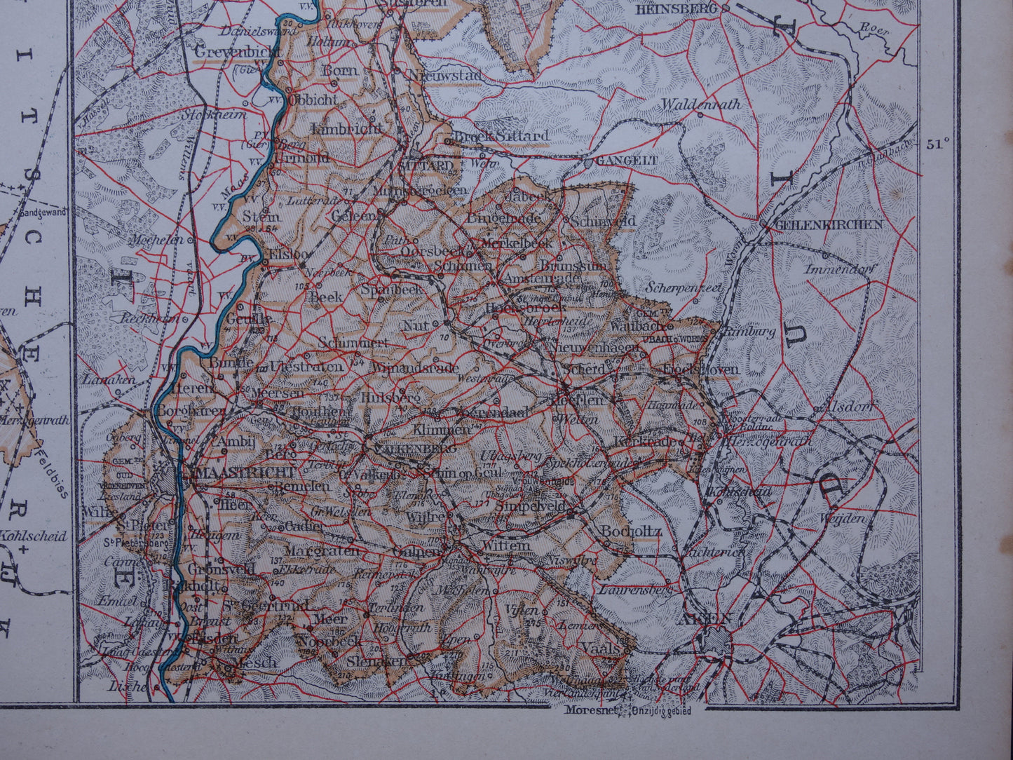 originele oude antieke historische kaarten limburg 