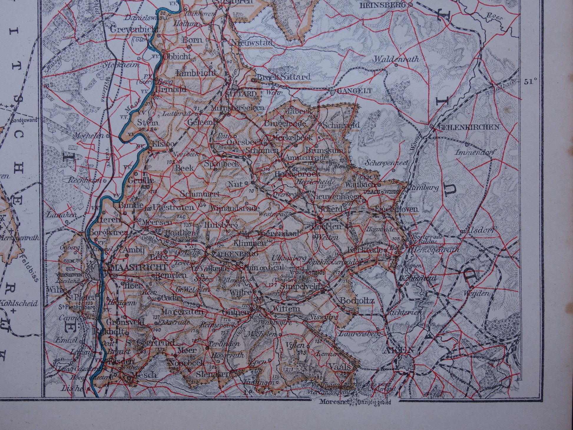 originele oude antieke historische kaarten limburg 