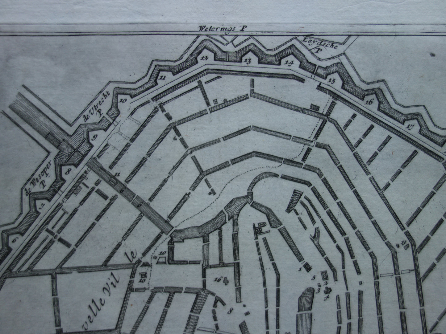 AMSTERDAM oude kaart van Amsterdam uit 1693 originele antieke plattegrond Nicolas de Fer