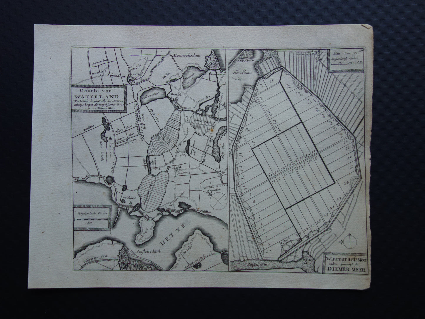 Caarte van Waterland / Watergraefsmeer anders genaempt de Diemer meer