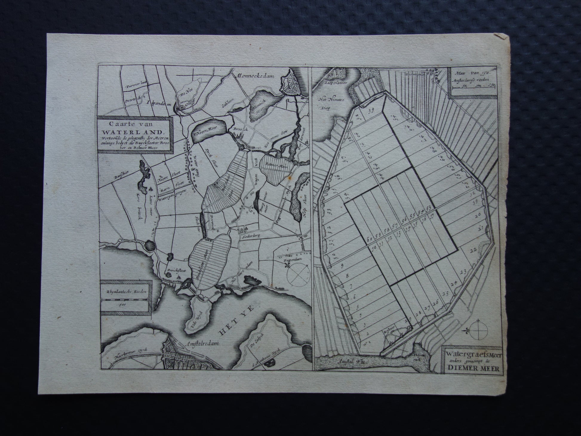 Caarte van Waterland / Watergraefsmeer anders genaempt de Diemer meer