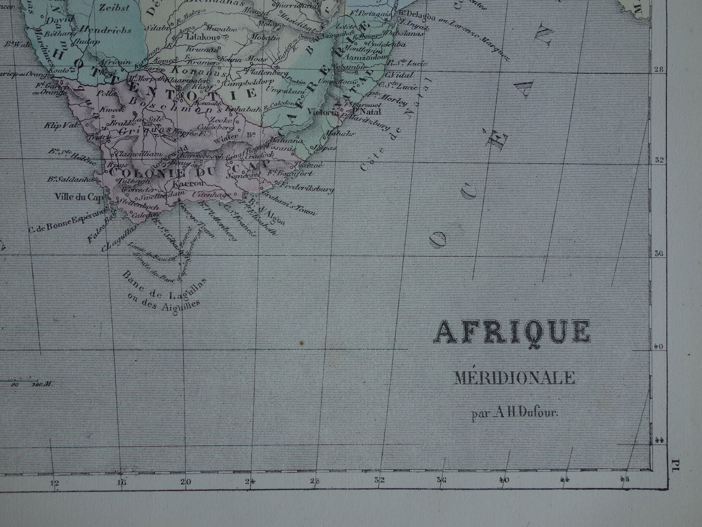 AFRIKA Oude kaart van zuiden Afrika Grote Merengebied Uniamesi meer 1858 originele antieke landkaart