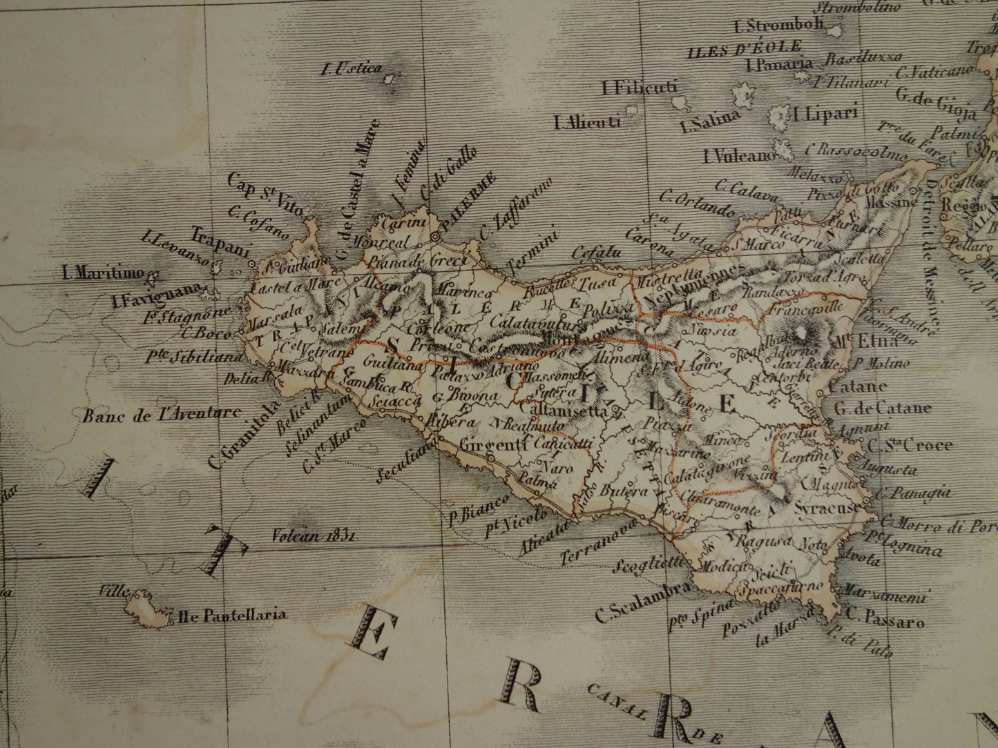 Grote oude landkaart van Italië 1851 originele antieke kaart van Italië met jaartal 50 x 66 te koop vintage poster
