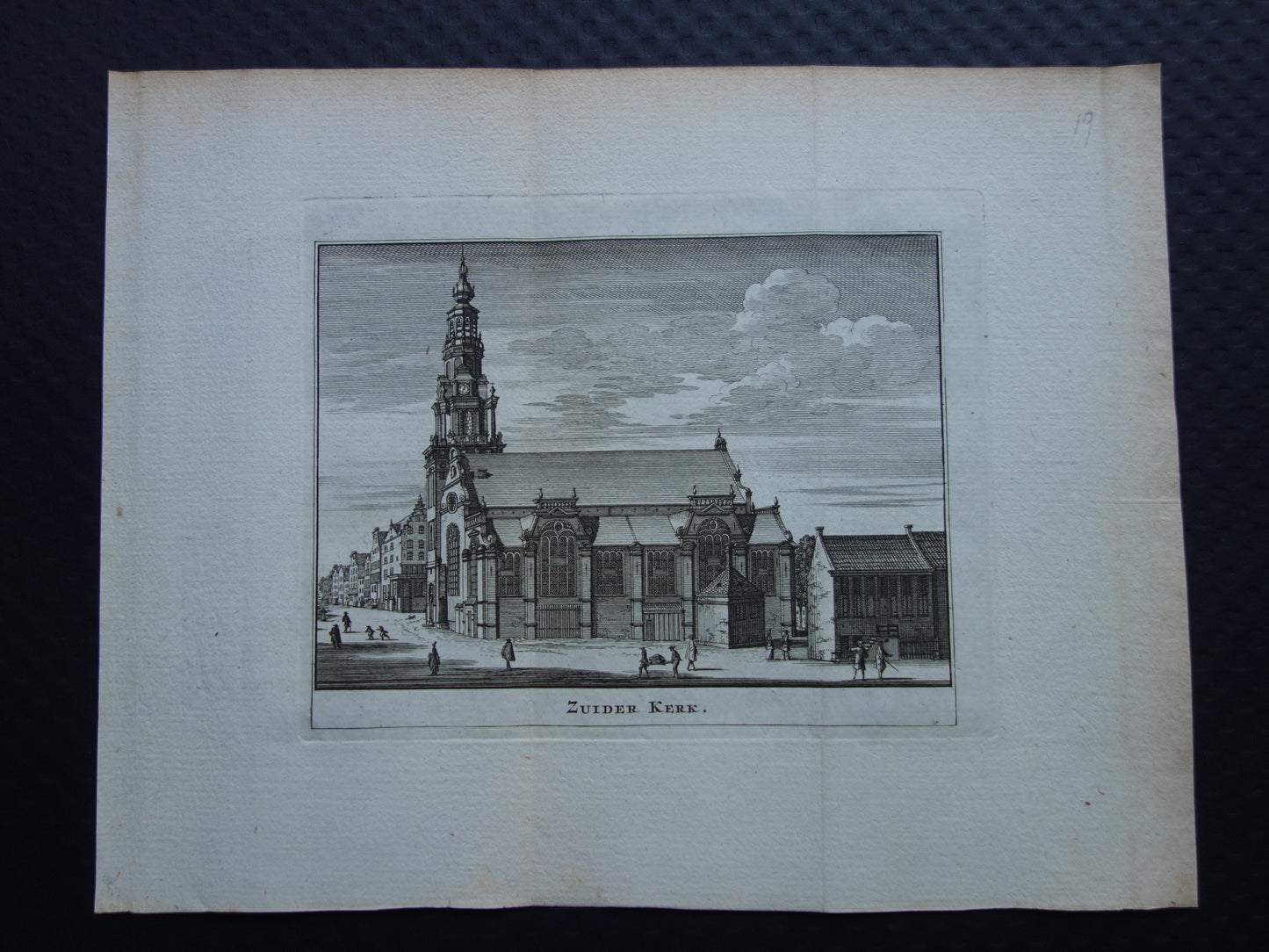 Zuider Kerk. antieke illustratie gravure Wagenaar Amsterdam