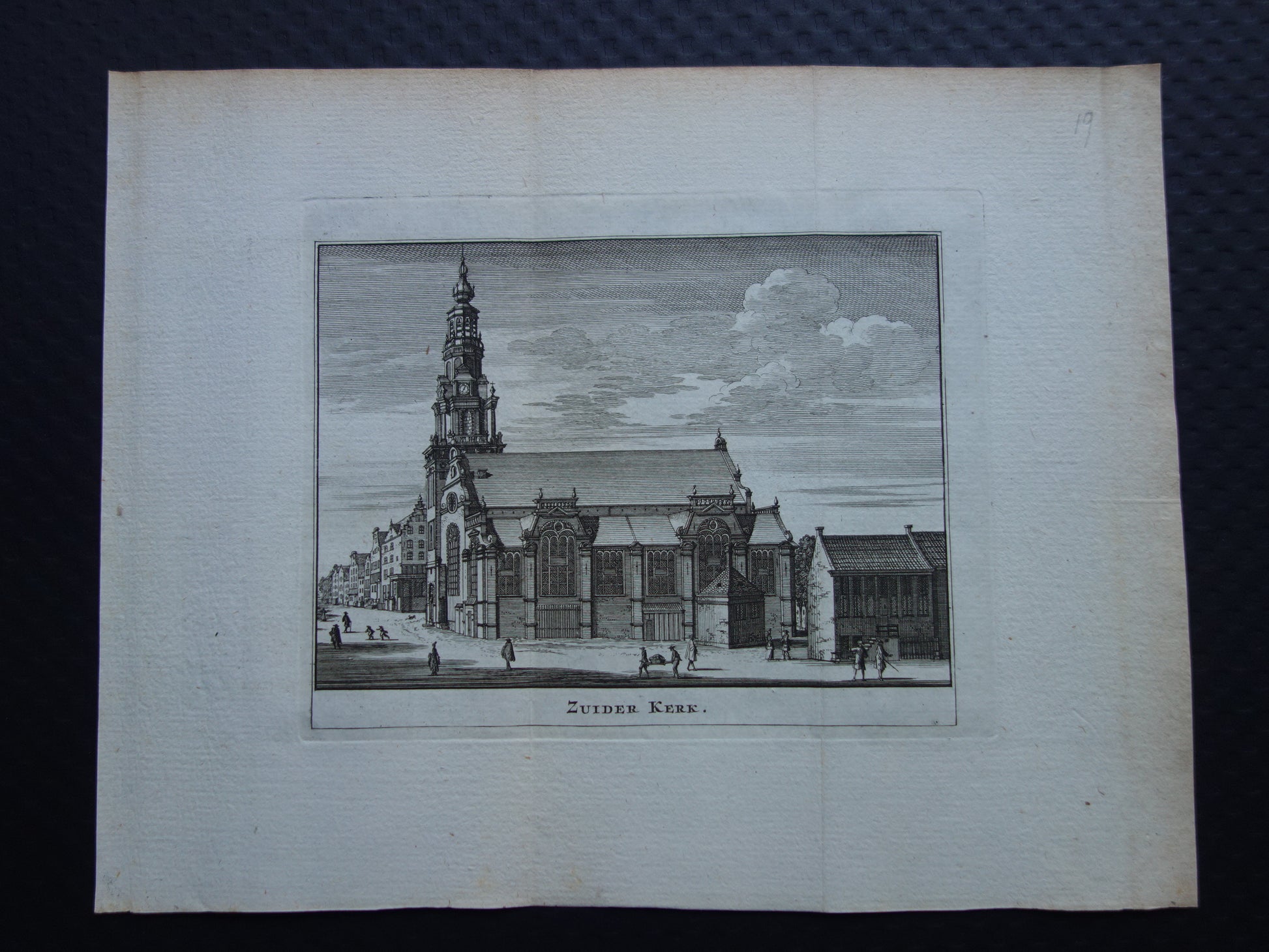 Zuider Kerk. antieke illustratie gravure Wagenaar Amsterdam